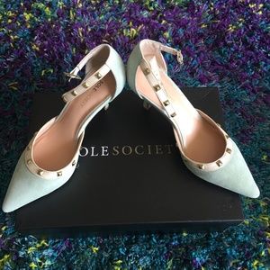 Sole Society Kitten Heels in Mint (7.5M)